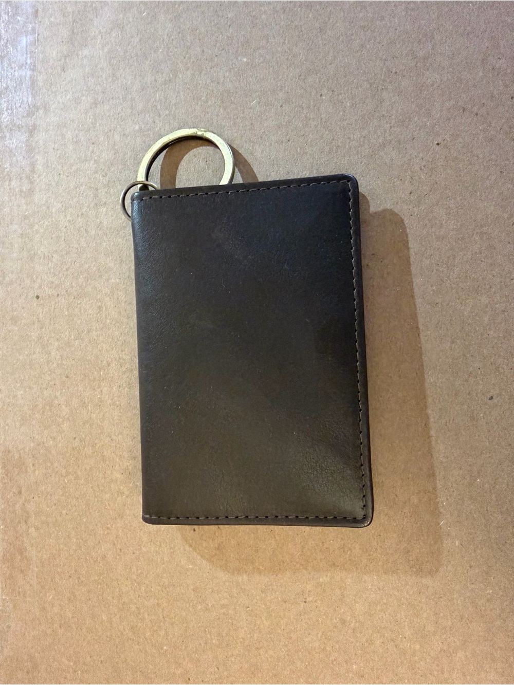 Leather Key Card Wallet - Brown CLAVA